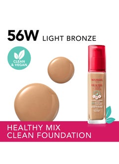 BOURJOIS PARIS كريم أساس هيلثي ميكس كلين - 56 واط - برونزي فاتح، 30 مل  - Image 2