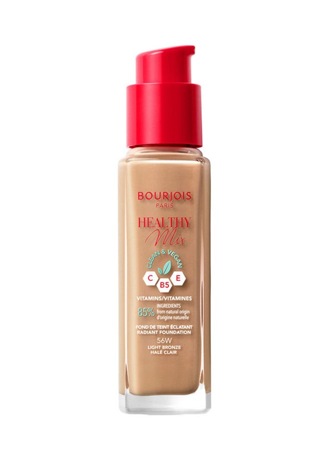BOURJOIS PARIS - Healthy Mix Clean Foundation - 56W - Light Bronze, 30ml - Image 1