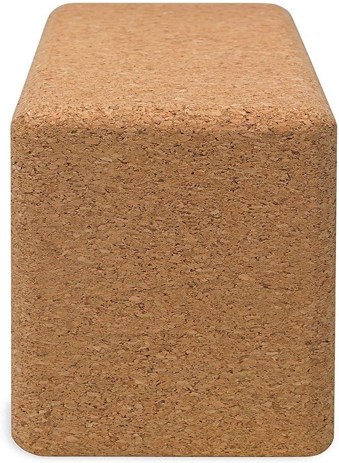 FirstFit Premium Eco Conscious Yoga Block, Natural Cork Heavy Yoga Brick, Wrist Support Wedge, Comfortable Contoured Edges, Exercise Accessories for Women & Men - Pack 1 - Image 2