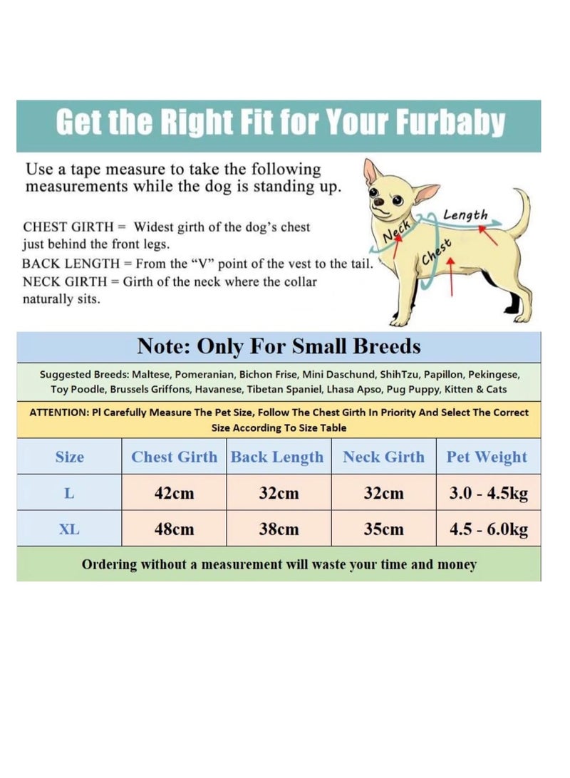 A.M Cute Floral Pattern Dog Dress with Lovely Bow Pet Apparel Dog Clothes for Small Dogs and Cats | Puppy Summer Dress Birthday Pet Apparel Dress (Size: L, Bust: 42cm, Length 32cm) - Image 2