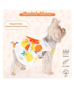 A.M Cute Floral Pattern Dog Dress with Lovely Bow Pet Apparel Dog Clothes for Small Dogs and Cats | Puppy Summer Dress Birthday Pet Apparel Dress (Size: L, Bust: 42cm, Length 32cm)  - Image 4