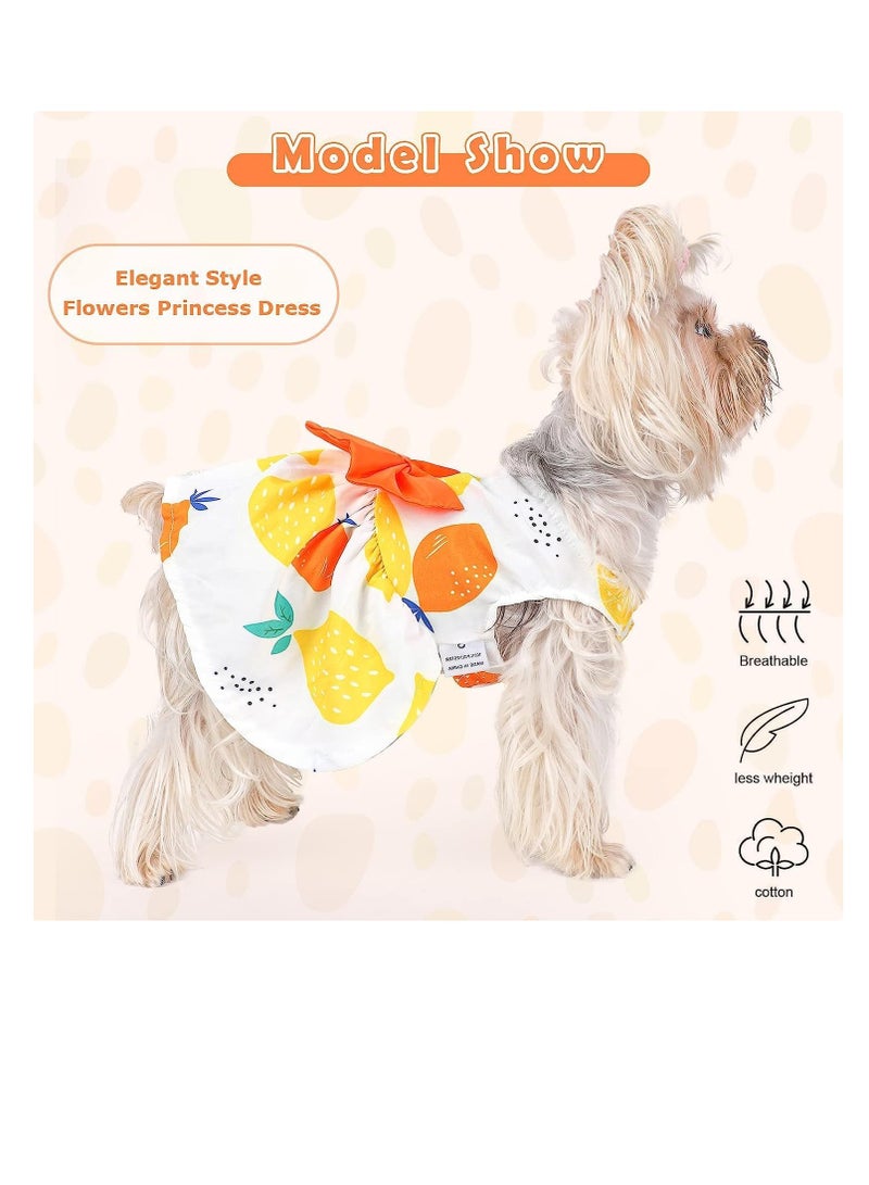 A.M Cute Floral Pattern Dog Dress with Lovely Bow Pet Apparel Dog Clothes for Small Dogs and Cats | Puppy Summer Dress Birthday Pet Apparel Dress (Size: L, Bust: 42cm, Length 32cm) - Image 4