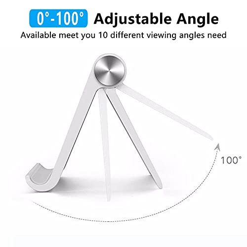 VOVIGGOL Cell Phone Stand Holder, Cellphone Holder Adjustable Desktop Phone Stand for Desk, Foldable Phone Cradle Dock Mobile Stand for iPhone iPad Tablet 4 to 7.9 Inch Smartphones (White) - Image 3