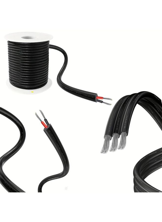 24AWG Flexible 2 Conductor Stranded Wire Tinned Copper Low Voltage 12V Black White Labels - Image 3