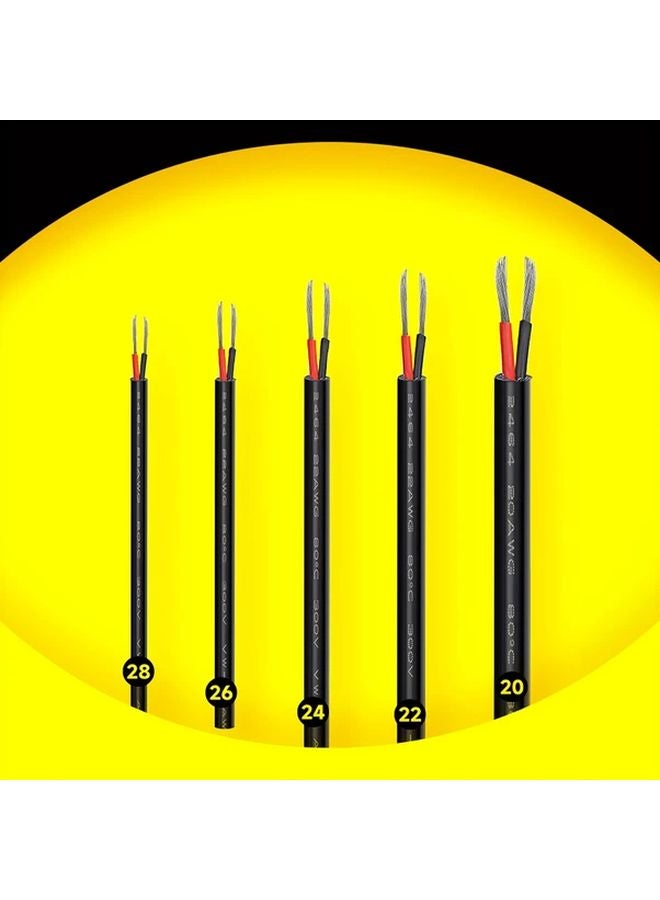24AWG Flexible 2 Conductor Stranded Wire Tinned Copper Low Voltage 12V Black White Labels - Image 5