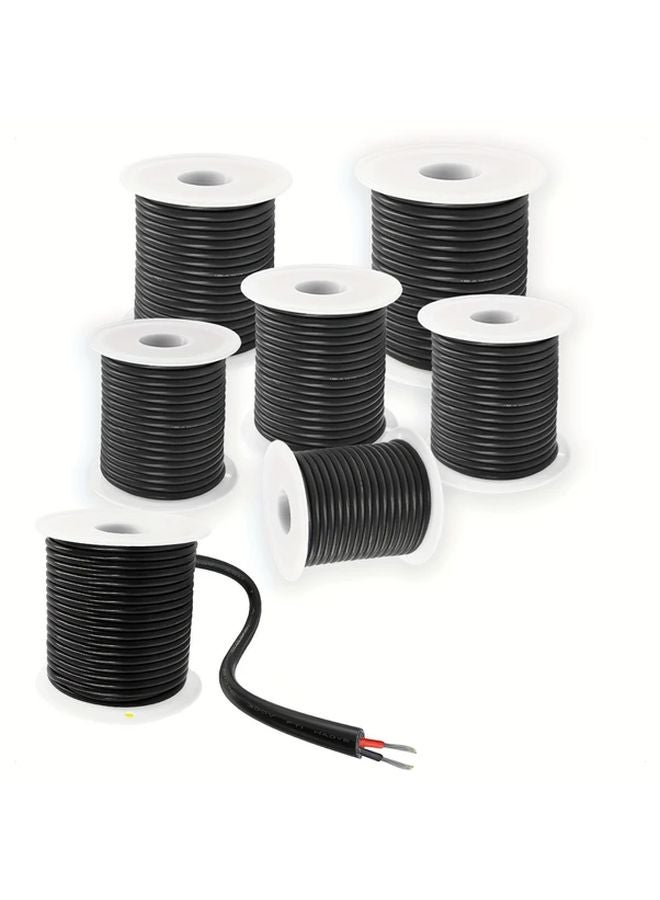 24AWG Flexible 2 Conductor Stranded Wire Tinned Copper Low Voltage 12V Black White Labels - Image 2