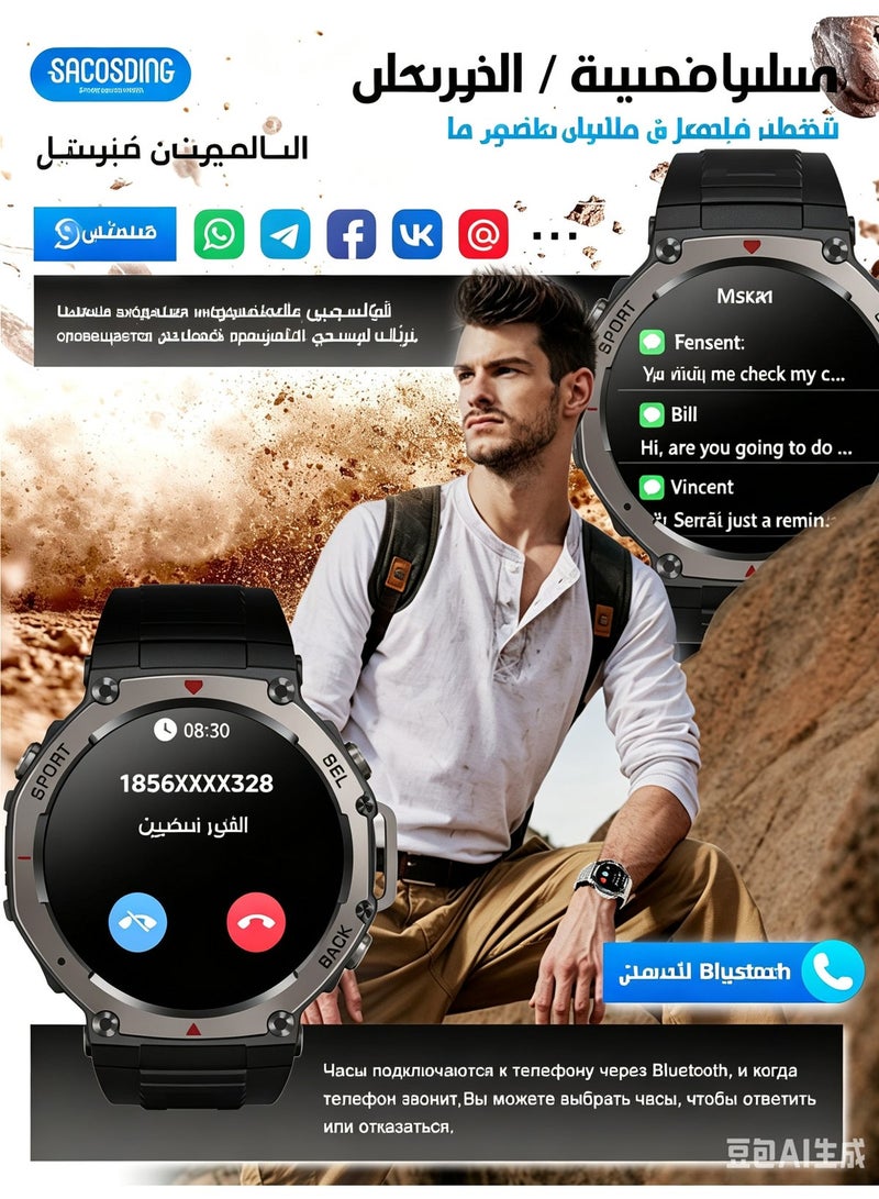 ساعة ذكية للاستخدام الخارجي بعرض AMOLED 1.43 بوصة، سبيكة تيتانيوم، مقاومة للماء حتى 5ATM، وعمر بطارية يدوم 30 يومًا - Image 5