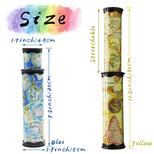 Xeehwb 2 Pack Classic Kaleidoscope Toy,Magic Rotating Kaleidoscope,Stretchable Long World Kaleidoscope,Educational Toy Kaleidoscope for Children Gifts - Image 2