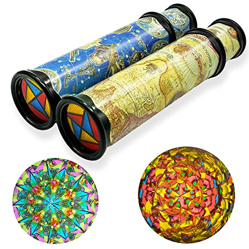 Xeehwb 2 Pack Classic Kaleidoscope Toy,Magic Rotating Kaleidoscope,Stretchable Long World Kaleidoscope,Educational Toy Kaleidoscope for Children Gifts - Image 1