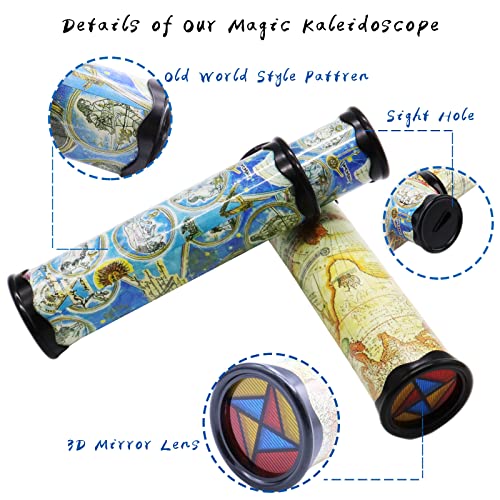 Xeehwb 2 Pack Classic Kaleidoscope Toy,Magic Rotating Kaleidoscope,Stretchable Long World Kaleidoscope,Educational Toy Kaleidoscope for Children Gifts - Image 3