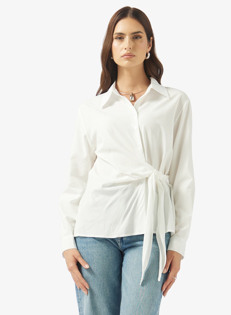 ELLA Shirt With Side Tie Up Detail - Image 1