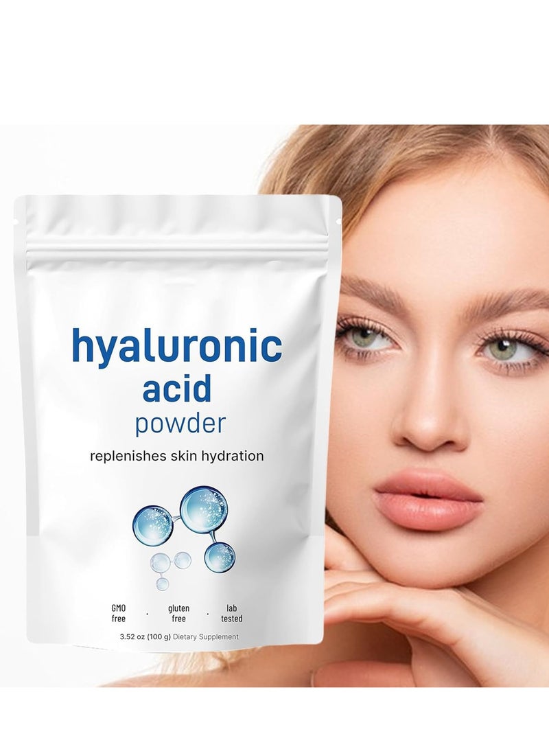 Hyaluronic Acid Powder, Hyaluronic Acid Powder For Face, Diy Facial Serum, Deep Hydration Smooths Wrinkles, Low Molecular Weight,Water-Soluble for Skin Moisture (1Pcs, 100g) - Image 1
