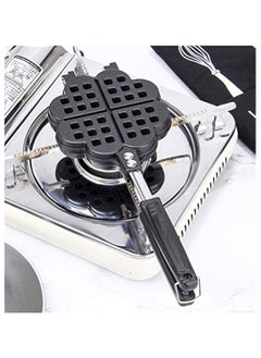 Arabest Waffle Iron Maker, Non-Stick Aluminum Stovetop Sandwich Panini Cone Cake Heart Shaped Mold Double-Side Cooking Pan Baking Tool Maker Press Plate With Handle Perfect for Kitchen and Outdoor  - Image 3
