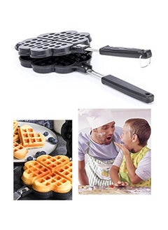 Arabest Waffle Iron Maker, Non-Stick Aluminum Stovetop Sandwich Panini Cone Cake Heart Shaped Mold Double-Side Cooking Pan Baking Tool Maker Press Plate With Handle Perfect for Kitchen and Outdoor  - Image 5