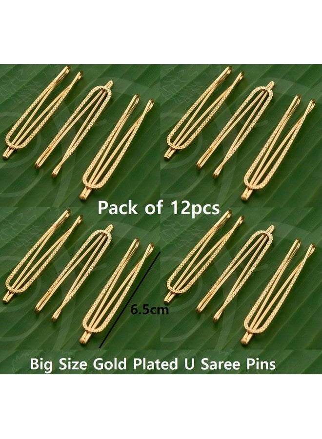 VAMA Saree pin Waist pleats Pallu Sarees clip Brooch holding Heavy saree Gold Safety pin for Women (saree pin for waist pleats) - Image 3