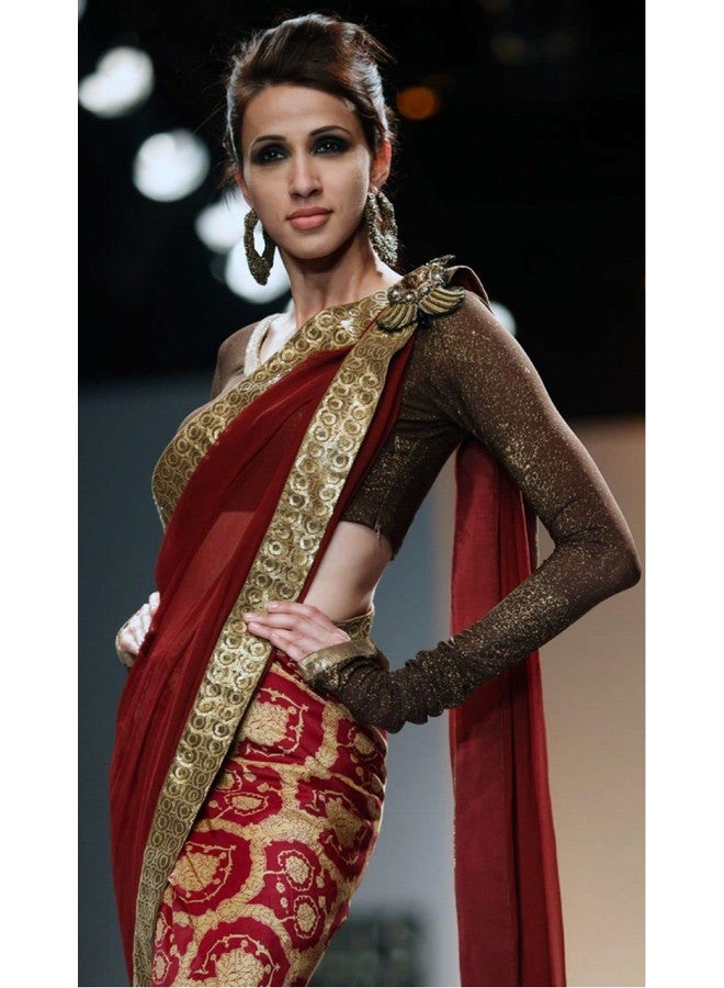 VAMA Saree pin Waist pleats Pallu Sarees clip Brooch holding Heavy saree Gold Safety pin for Women (saree pin for waist pleats) - Image 4