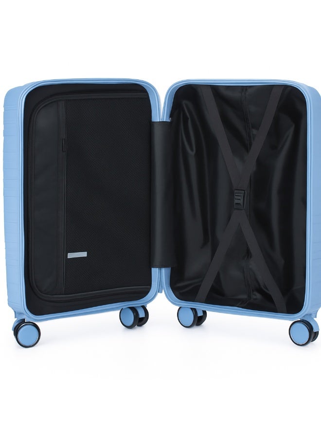 W.O.K 28-Inch Lightweight Travel Trolley – Large Hard Shell Suitcase Made from Durable Polypropylene (PP), Spinner Wheels, and Secure Number Lock – Checked-In Luggage (Blue)  - Image 3