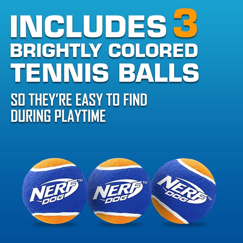 NERF DOG Tennis Ball Blaster Dog Toy Gift Set, Tennis Ball Dog Fetch Toy Launches up to 50 ft, Dog Ball Thrower for All Breeds Includes Green Tennis Ball Launcher and 3 Dog Tennis Balls - Image 5