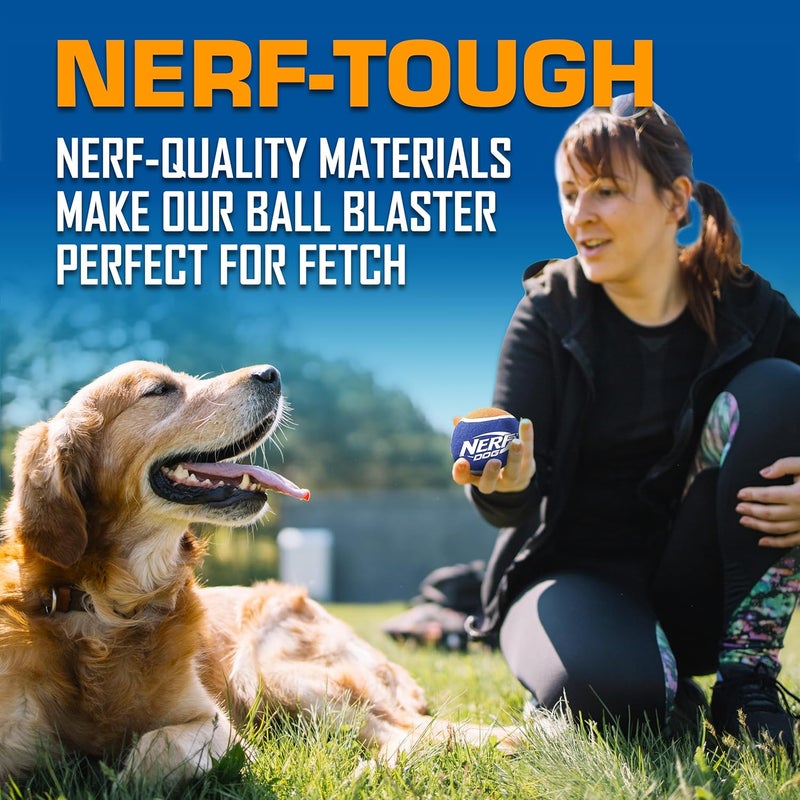 NERF DOG Tennis Ball Blaster Dog Toy Gift Set, Tennis Ball Dog Fetch Toy Launches up to 50 ft, Dog Ball Thrower for All Breeds Includes Green Tennis Ball Launcher and 3 Dog Tennis Balls - Image 4