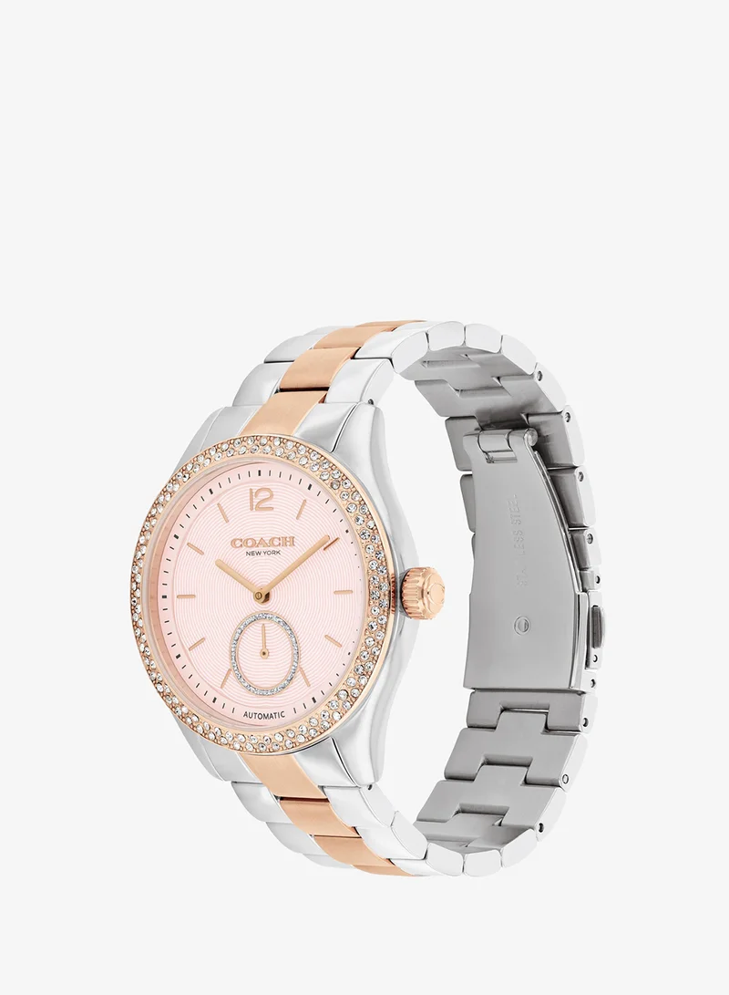Coach Brooks Collection Automatic Watch For Women With Rose Gold-Tone Stainless Steel Bracelet - 14504536