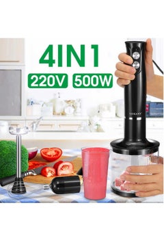 sokany Immersion Hand Blender with Two Speed Adjustable 500 Watt 4-in-1 Titanium Steel Blades Ergonomic handle with Chopper, Whisk, 500ml Mixing Beaker, Detachable Electric Stick Blender Set  - Image 3