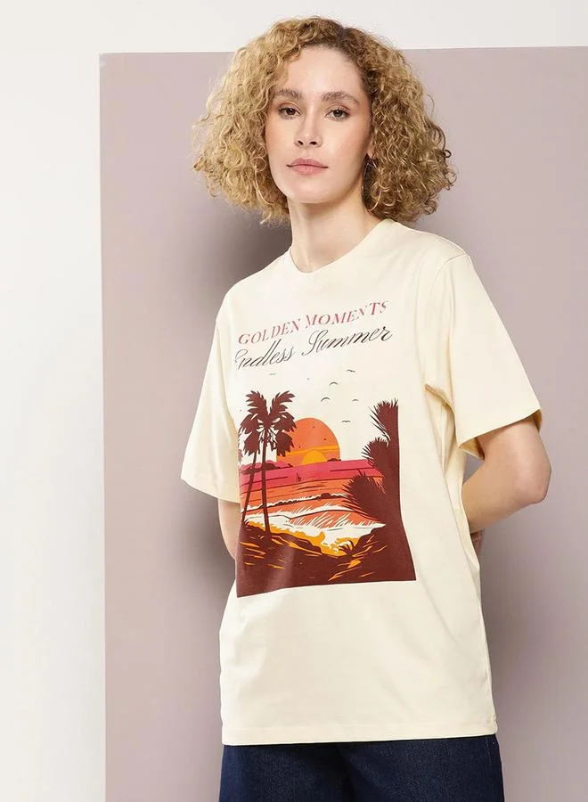Dillinger Oversized Endless Summer Graphic Print T-Shirt by Styli