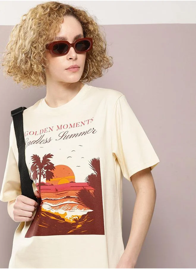 Dillinger Oversized Endless Summer Graphic Print T-Shirt by Styli