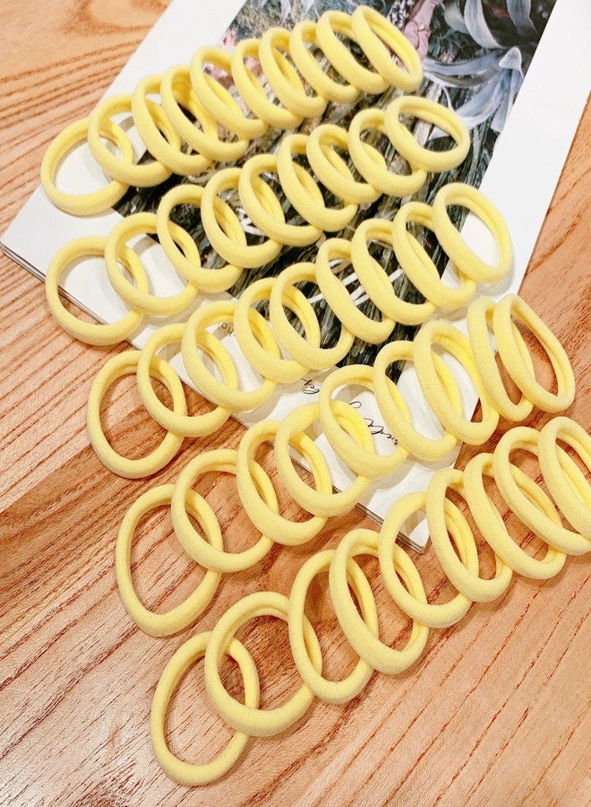 Glamyou Hair Ties, Ponytail Holders for Thick Thin Hair, Elastic Hair Ties for Women, Girls, No Cease Nylon Hair Ties, Soft Seamless Hair Bands, No Damage (Yellow, Pack of 100 Ps) - Image 3