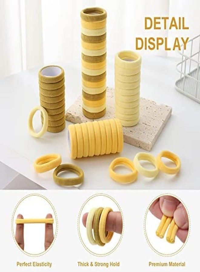 Glamyou Hair Ties, Ponytail Holders for Thick Thin Hair, Elastic Hair Ties for Women, Girls, No Cease Nylon Hair Ties, Soft Seamless Hair Bands, No Damage (Yellow, Pack of 100 Ps) - Image 4