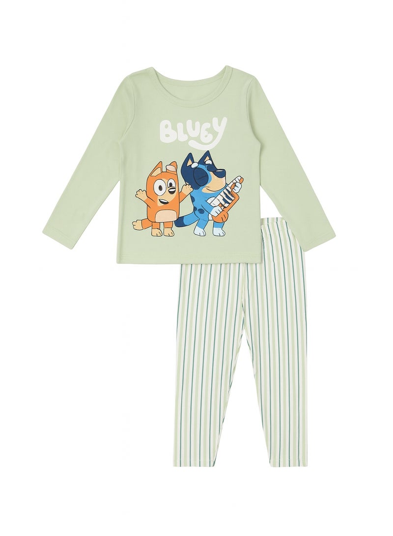 BLUEY Boys Bluey Cartoon Pajama Set – 2 Piece Cotton Sleepwear (Top & Bottom) /2-4 Years - Image 1