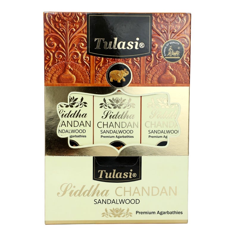Tulasi Siddha Chandan Incense Sticks (Agarbatti) for Pooja, Prayer, Meditation & Home Fragrance, 25g, Pack of 6 (1 outer) - Image 5