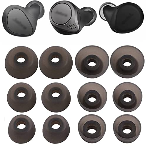 JNSA Silicone Ear Tips Replacement for Jabra Elite 3/7 Pro/75t, JNSA Compatible Earbuds Tips, 6 Pairs SML Black - Image 1
