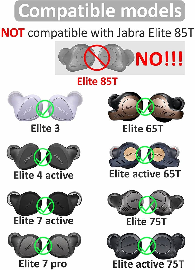 JNSA Silicone Ear Tips Replacement for Jabra Elite 3/7 Pro/75t, JNSA Compatible Earbuds Tips, 6 Pairs SML Black - Image 2