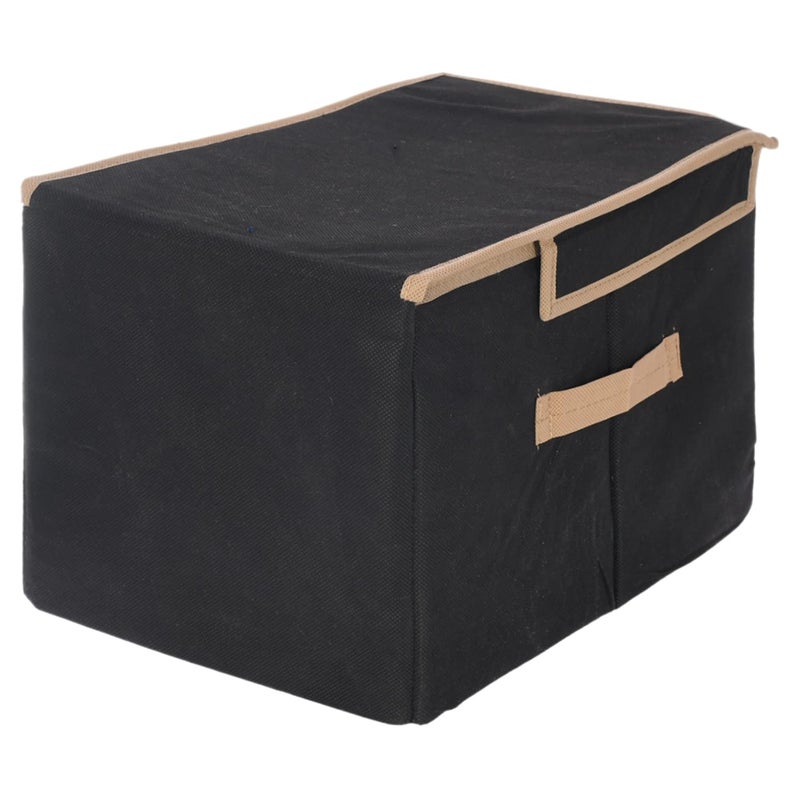 Kuber Industries Kuber Industries NonWoven Foldable Shirt StackerWardrobe Organizer For Shirts Sarees Lehengas With Handle Lid Pack of 6 Black - Image 3