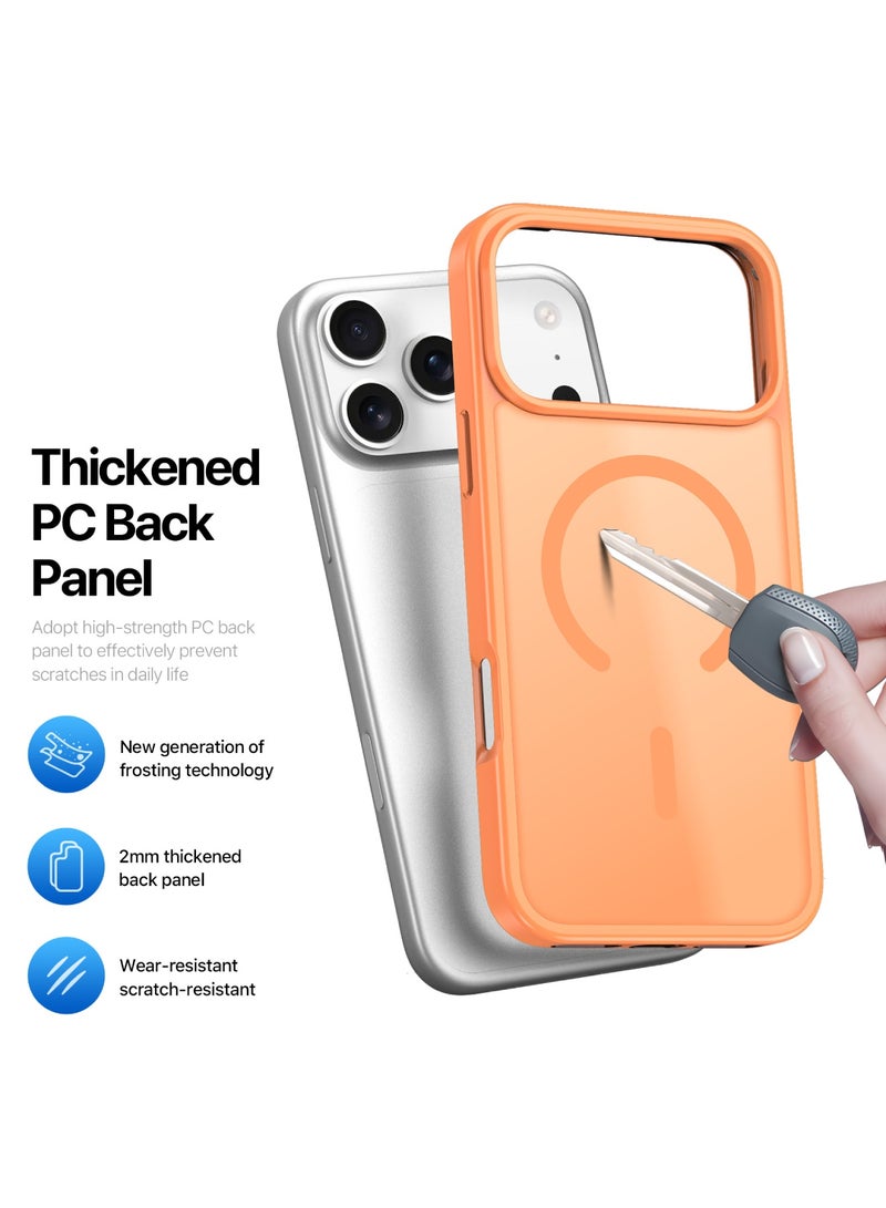 اووكاي جراب مغناطيسي لهاتف iPhone 17 Pro Max متوافق مع MagSafe، [غطاء حماية من الصدمات بدرجة عسكرية] غطاء هاتف نحيف غير لامع (برتقالي) - Image 5