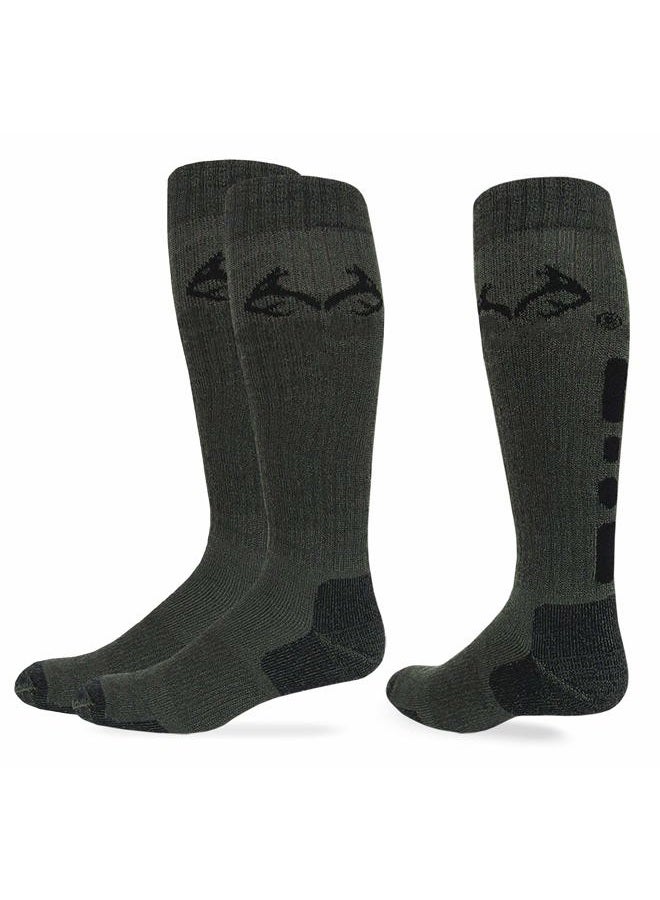 Realtree جوارب بوت للرجال من أوتفترز - ألترا-دراي لجميع المواسم (1-زوج)، زيتوني، كبير - Image 1