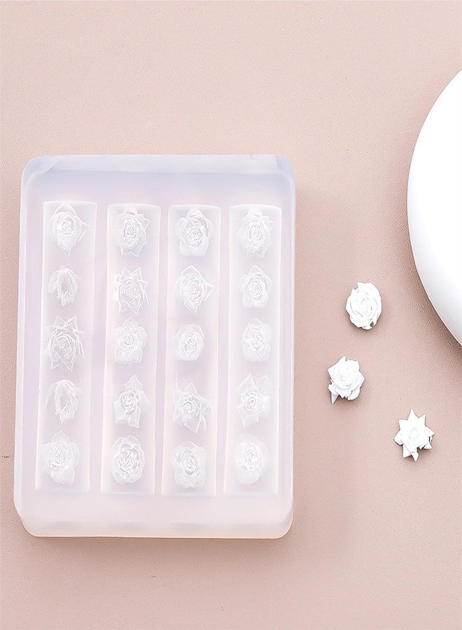 HYWWPFLAY Flower Silicone Nail Molds, 1PCS Rose Flowers Nail Charm Mold with Carving Pen, Resin Modeling Templates, 3d Gel Nail Art Sculpture Decoration for Women DIY Manicure Supplies - Image 5