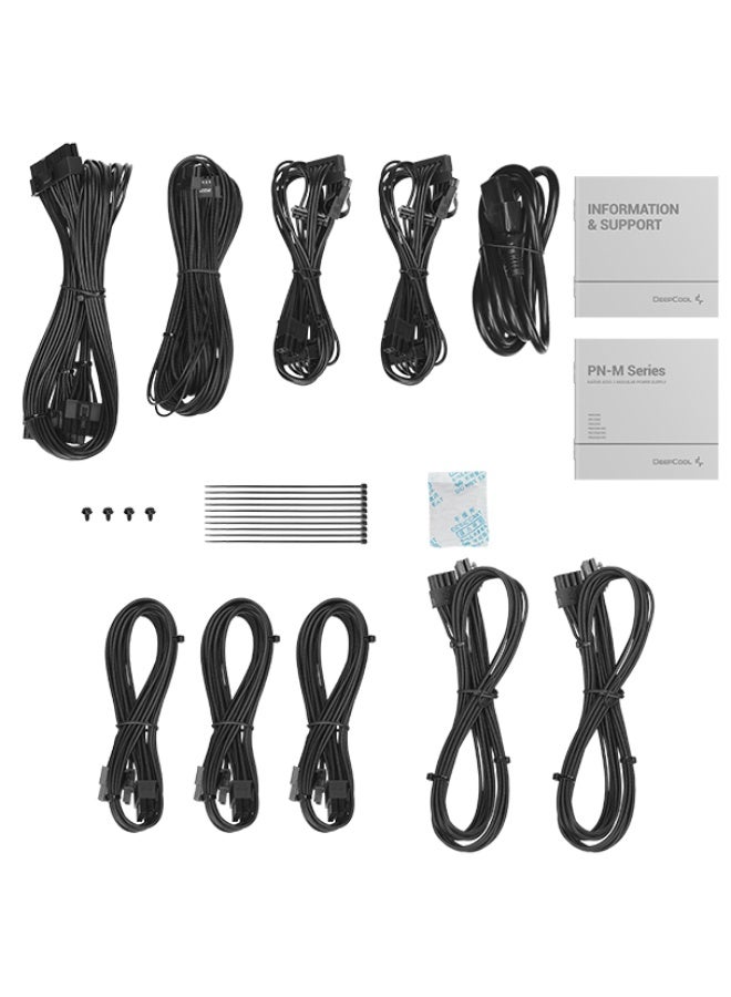 DEEPCOOL PN850M – 850W Fully-Modular ATX 3.1 PSU with PCIe 5.1 12V-2×6 Cable, 80 Plus Gold & Cybenetics Gold Efficiency, 120 mm FDB Fan, Active PFC, Japanese Caps - Black - Image 5