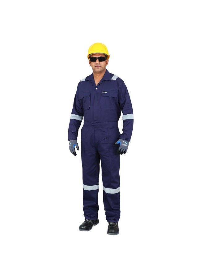 Vaultex LSG 290GSM Cotton Coverall , Navy Blue, Large - Image 1