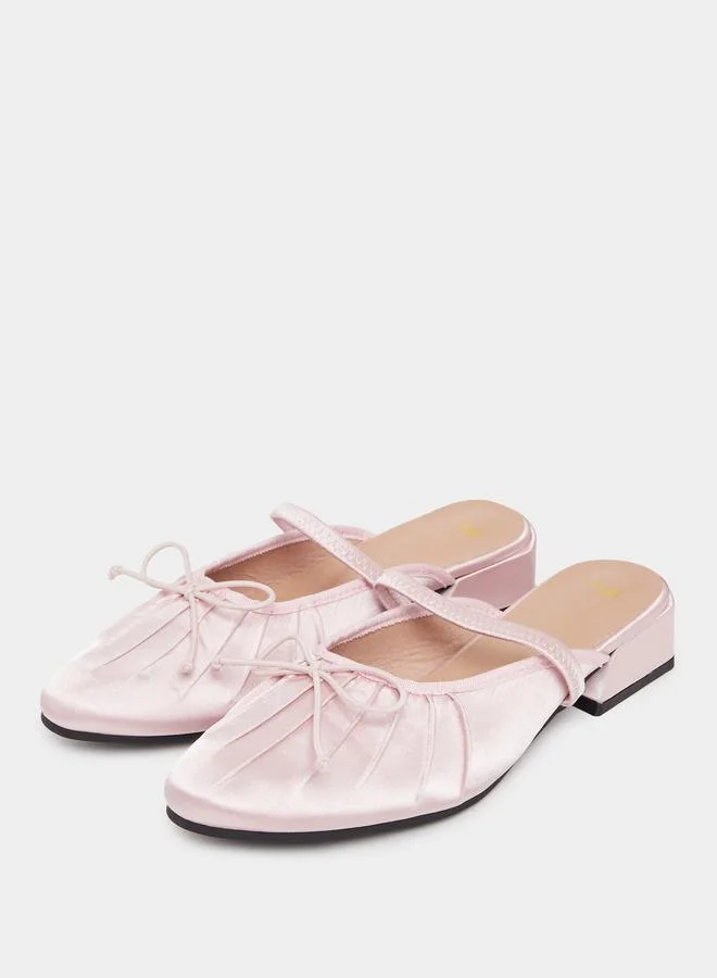 Styli Styli Bow Detail Almond Toe Mules