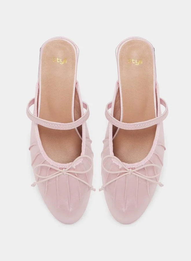 Styli Styli Bow Detail Almond Toe Mules