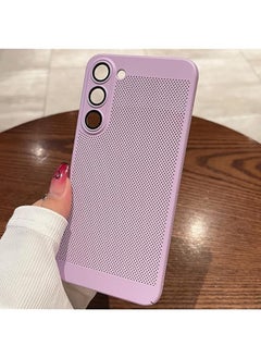 AXIYIBZI جراب كامل مضاد للحرارة لهاتف Samsung Galaxy S23 Plus 5G، غطاء خلفي صلب قابل للتنفس مع حامل واقي من الصدمات باللون الأحمر  - Image 1