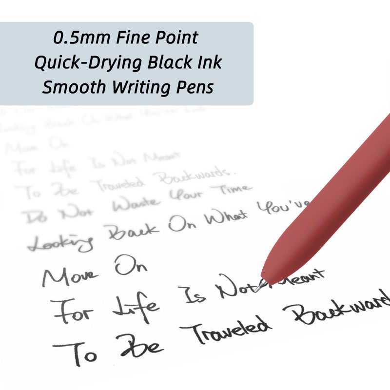 YOXMJDB Gel Pens, 5 Pcs 0.5mm Fine Point Smooth Writing Pens Cute Pens, High-End Series Black Ink Pens for Journaling Note Taking, School Office Supplies for Women Men (5 Pcs Vintage) - Image 3