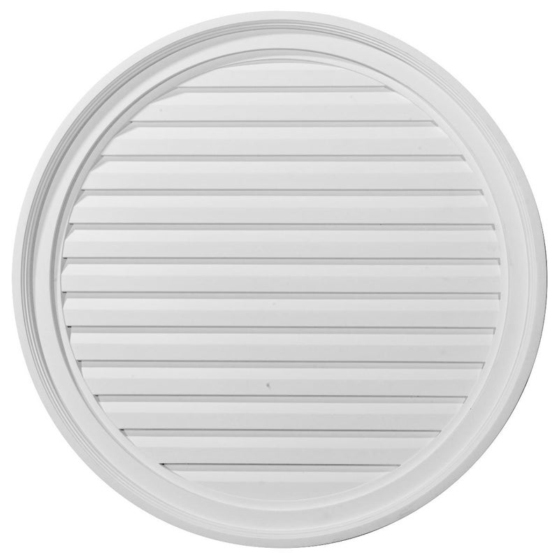 Ekena Millwork 28W x 28H x 1 18P Round Gable Vent Louver Functional