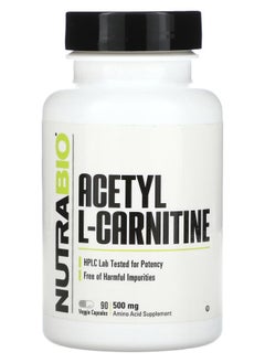 NutraBio Acetyl L-Carnitine 500 mg 90 Veggie Capsules 