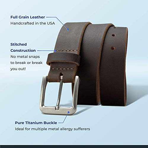 Nickel Smart Roan Mountain Titanium Brown Belt- 32" - Image 3