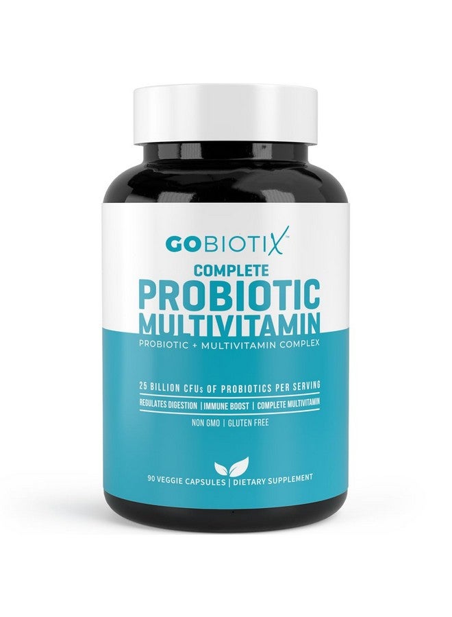 GOBIOTIX Probiotic Multivitamin Supplement - Daily Multivitamins with Probiotics - 25 Billion CFU - Boost Immunity and Digestive Health, Probiotics for Women and Men - Gluten Free Pills - 90 Capsules - Image 1