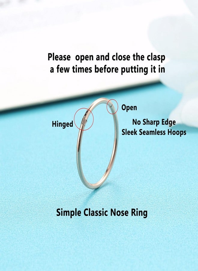 Lantine 16g Septum Rings 316L Surgical Steel Tragus Piercing Cartilage Hoop Earrings for Women Men 11mm - Image 2
