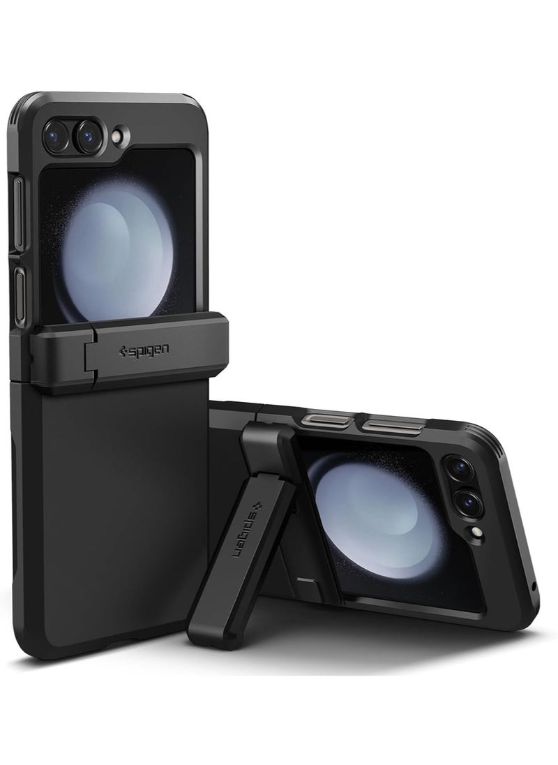 Spigen جراب Tough Armor Pro P لهاتف Samsung Galaxy Z Flip 5 مع حماية المفصلة وحامل - أسود  - Image 1