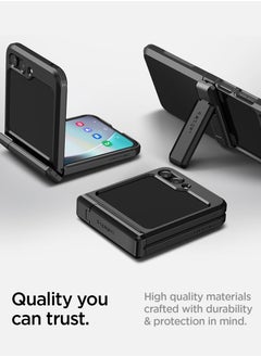 Spigen Tough Armor Pro P for Samsung Galaxy Z Flip 5 Case Cover with Hinge Protection & Kickstand - Black  - Image 5